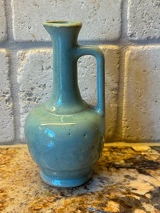Zanesville ZSC Pottery Vase Jug Teal 5.25" tall - Picture 1 of 7