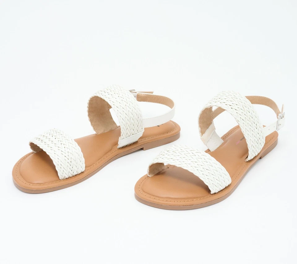 Isaac Mizrahi Live! Sandalia para mujer talla 8,5 Rosalyn blanca brillante A588009 Foto 1 de 4