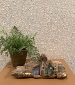 Natural Driftwood Art, Driftwood Beach Houses , Driftwood Beach Art - Picture 1 of 9