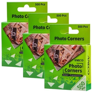 Aneco 3 Pack Transparent Photo Corners Clear Picture Mounting Corner Stickers - Picture 1 of 7