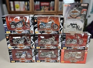 Vtg Maisto Die Cast Harley Davidson Motorcycles 1997/98 1:18 & 03 1:24 Bundle - Picture 1 of 10