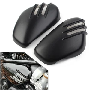 1 par de cubiertas laterales de batería de plástico ABS aptas para Bobber y Speedmaster 1200 negro mate - Imagen 1 de 6