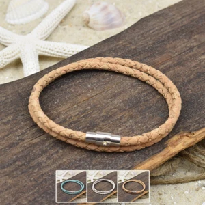 ❦ Pulsera ARNE | Corcho | 4 mm | Surfer | Cierre magnético | 01 ❦ - Imagen 1 de 5