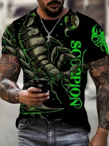 Herren T-Shirt Skorpion-Muster-Aufdruck Kurzarm - Bild 1 von 8
