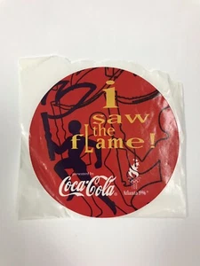 Atlanta 1996 The Olympics Games Coca Cola I Saw The Flame Sticker 3” Diameter - Picture 1 of 1