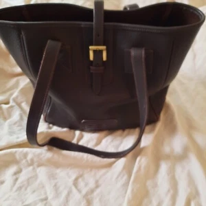Bolso de Hombro Grande Dooney & Bourke EE. UU. Cuero Marrón Latón De Colección - Imagen 1 de 7