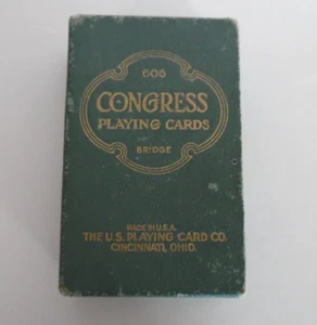Vintage Congress Playing Cards Bridge Deck In Slip Box - Picture 1 of 6