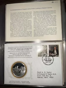 Intl Society of Postmasters Medaille silberfest Ersttag Cover - James Cook - Bild 1 von 9