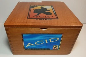 Drew Estate Acid Blondie Belicoso Dovetail OAK Wood Wooden Cigar Box Empty 7x7x4 - Picture 1 of 7