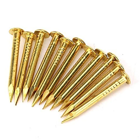 Oumefar Gold Round Head Nail Brass Nails Mini Model Nail Furniture Hinge 100p Cover