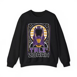 Tali Zorah ästhetisches Sweatshirt mit Rundhalsausschnitt. Mass Effect Videospiel. SSV Normandie. - Bild 1 von 8