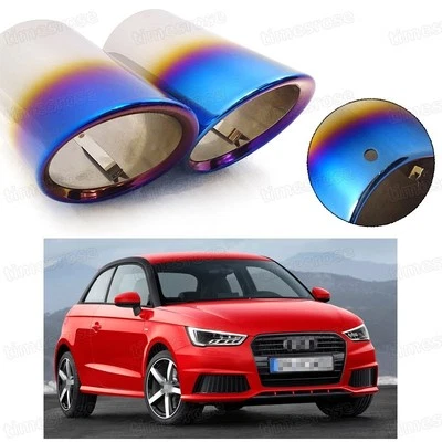 Punta de silenciador de escape de coche 2 piezas azul para Audi A1 2011-2017 #2031 Foto 1 de 4