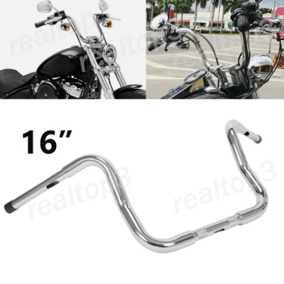 1 1/4" Chrome 16" Ape Hanger Handlebar Kit 1996-2006 Harley-Davidson Softail Foto 1 de 4