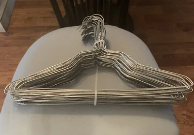 50 Strong Silver Metal Steel Wire Hangers Shirt Clothes Size 15 1/2 inch - Image 1 of 2