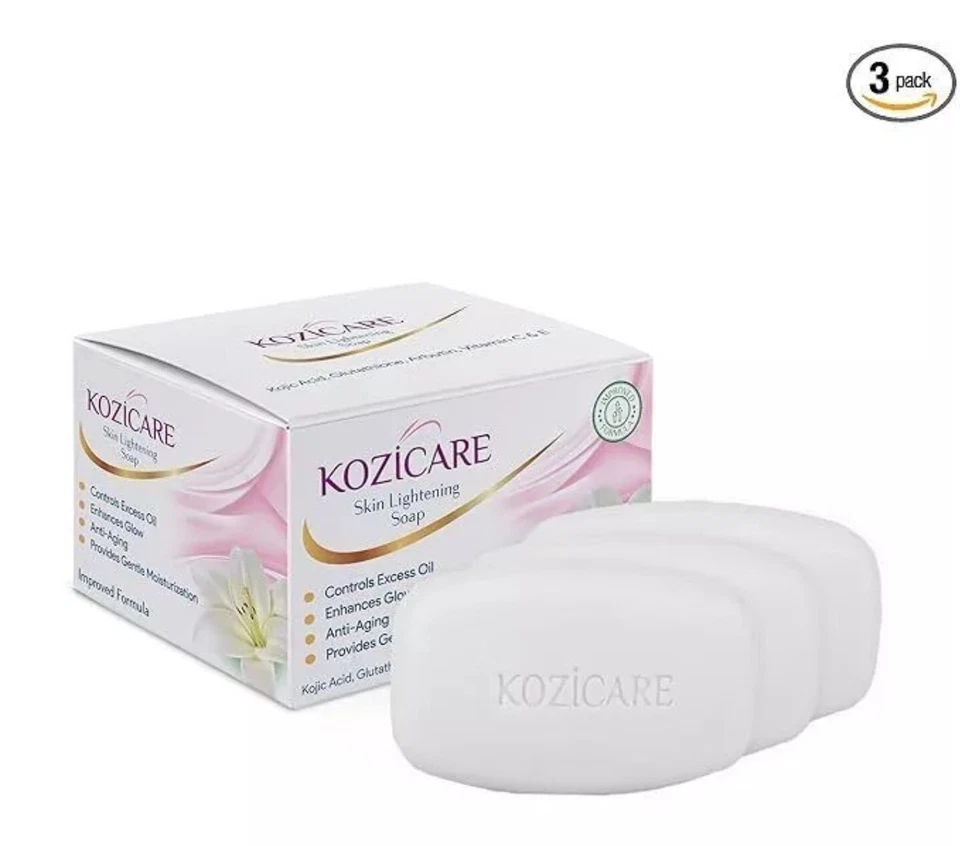 Kozicare Soap Pack Of 3 X 75g Skin Whitening Lightening with Kojic Acid