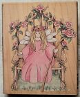 Queen Rose Rubber Stamp, Fairy Flowers, Stamps Happen #80100 - Vtg New