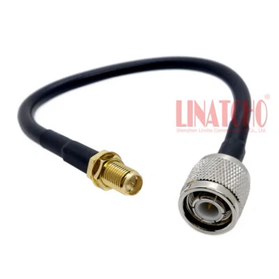 20cm RF 50OHM Brass RG58U TNC Male Pigtail Cable with RP SMA Female Connector - Image 1 of 4