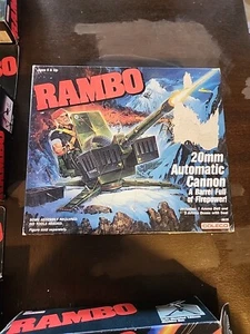 Rambo 1986 Coleco 20mm Automatic Cannon Toy Figure Set Vintage Sealed Box Set - Picture 1 of 6