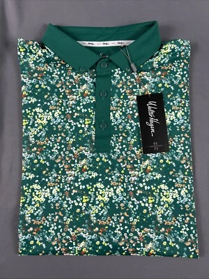 Camisa de golf Walter Hagen polo estampado floral XXL verde poliéster nueva con etiquetas precio de venta sugerido por el fabricante $70 Foto 1 de 4