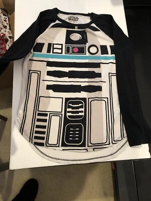 star wars r2d2 Shirt Large L/S White/black Sleepwear - Image 1 of 4