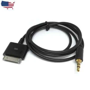 Black Car AUX 3.5mm Male to 30pin male for iPod iPhone 4 4gs iPad 1 2 Dock Cable - Picture 1 of 1