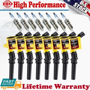 8X Ignition Coil Pack and Iridium Spark Plug For Ford F-150 4.6L 5.4L V8 DG508 - Picture 1 of 15