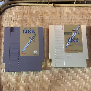 NES Nintendo Lot Of 2 Link…  Zelda II Adventures of Link 2 Games 2 Cases Gold - Picture 1 of 10