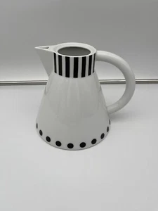 Waechtersbach Art Werk White w/Black Stripes & Dots Coffee/Teapot - NO LID - Picture 1 of 5