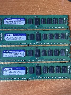 LOT 4, ACTICA ACT4GHR72P8H1600S ACTICA 4GB x 4 = 16GB PC3-12800 DDR3-1600MHz ECC - Image 1 of 2