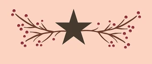 Stencil Joanie Country Primitiv Twig Vine Pip Berry Star Garland Border DIY Sign - Picture 1 of 15