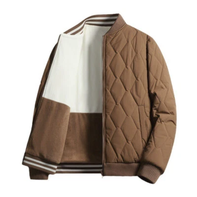 Men's Warm Winter Cotton Padded Jacket Quilted Jacket Outwear Casual Button Coat - Image 1 of 4