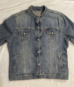 Levis 90's Misses Large Denim Jean Jacket Snaps Trucker Western Classic - Picture 1 of 20