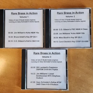 Motores de latón a escala O raros en acción diseño Gary Schrader 3 DVD's N&W C&O NYC SF - Imagen 1 de 7