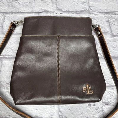 Bolsa de mão Lauren Ralph Lauren couro sintético marrom bolsa de ombro - Imagem 1 de 4