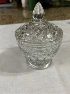 Anchor Hocking Wexford Clear Glass Sugar Bowl With Lid 5 1/2" Vintage - Picture 1 of 4