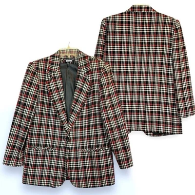 Vintage Wool Blazer Savannah Women 6P Petite Plaid Tartan Career Academia Preppy - Image 1 of 4