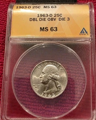 1963-D Washington 25c MS63, DDO Die 3 - Image 1 of 4