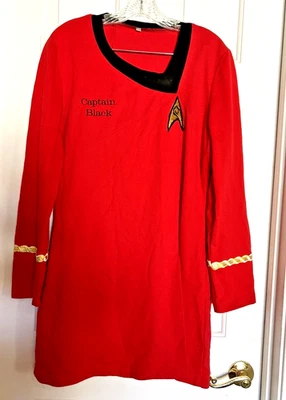 De colección - Top/Vestido Rojo Star Trek - Logo y "Capitán Negro" - Juegos con disfraces - Disfraz Foto 1 de 4