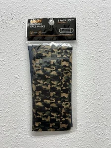 2-Pack Adult Reusable Cloth Face Masks - Washable Comfort One Size • Camo - Picture 1 of 8
