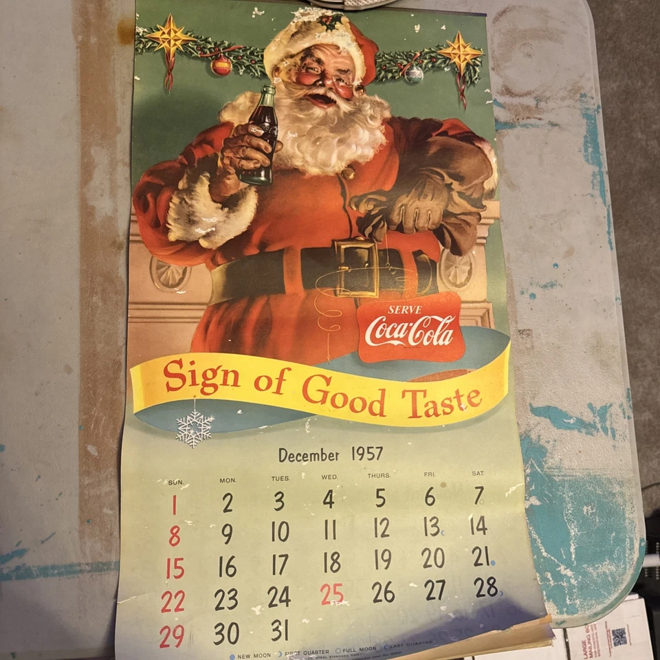 Календарь Coca Cola 1957 1958 декабрь  - Изображение 1 из 4