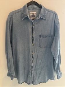 Vintage Andrew’s Blues 90s Women’s Size XL Faded Blue Denim Button Up Jewels - Bild 1 von 8