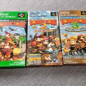 Nintendo Super Famicom Donkey Kong 1 2 3 Boxed with Manual Japan Untested - Picture 1 of 9