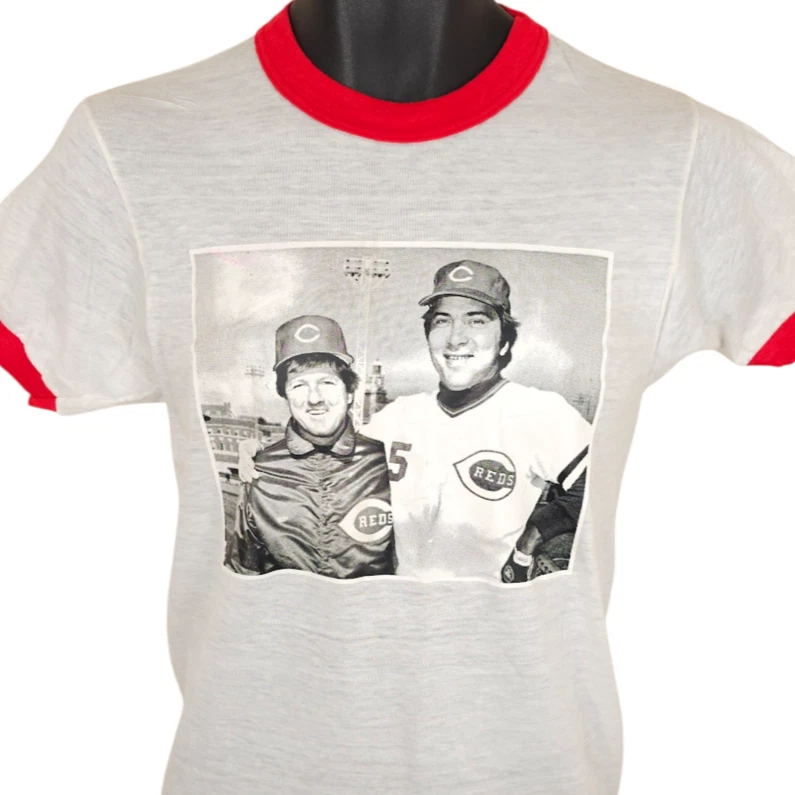 Vintage Johnny Bench T Shirt Mens Size Small White 80s Cincinnati Reds USA - Image 1 of 4
