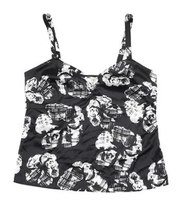 Debenhams Black Floral Camisole Tank Top - Size 10 Petite - Picture 1 of 12