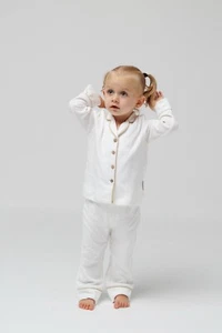 Posh White Pajama Set For Kids 5-6 Years - Picture 1 of 2