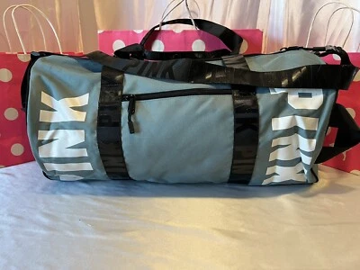 Victorias Secret PINK Canvas Duffle White Logo Rare Color - Image 1 of 2
