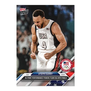 2024 TOPPS NOW OLYMPICS #22 STEPH CURRY 36 POINT PERFORMANCE LEADS USA TO FINALS - Picture 1 of 2