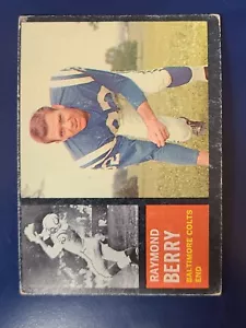 Tarjeta de fútbol americano Topps #5 1962 Raymond Berry SP Colts bajo grado G/F/P - Imagen 1 de 2