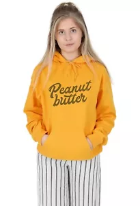 Peanut Butter Hoody Hoodie Top Funny Festival Summer 70's Retro Jelly - Picture 1 of 1
