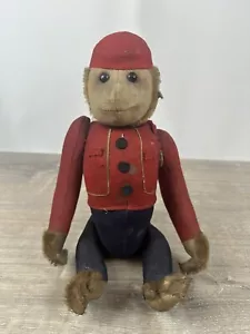 Vintage SCHUCO STEIFF BELLHOP MONKEY Yes-No MECHANICAL MONKEY Jointed Articulate - Picture 1 of 8